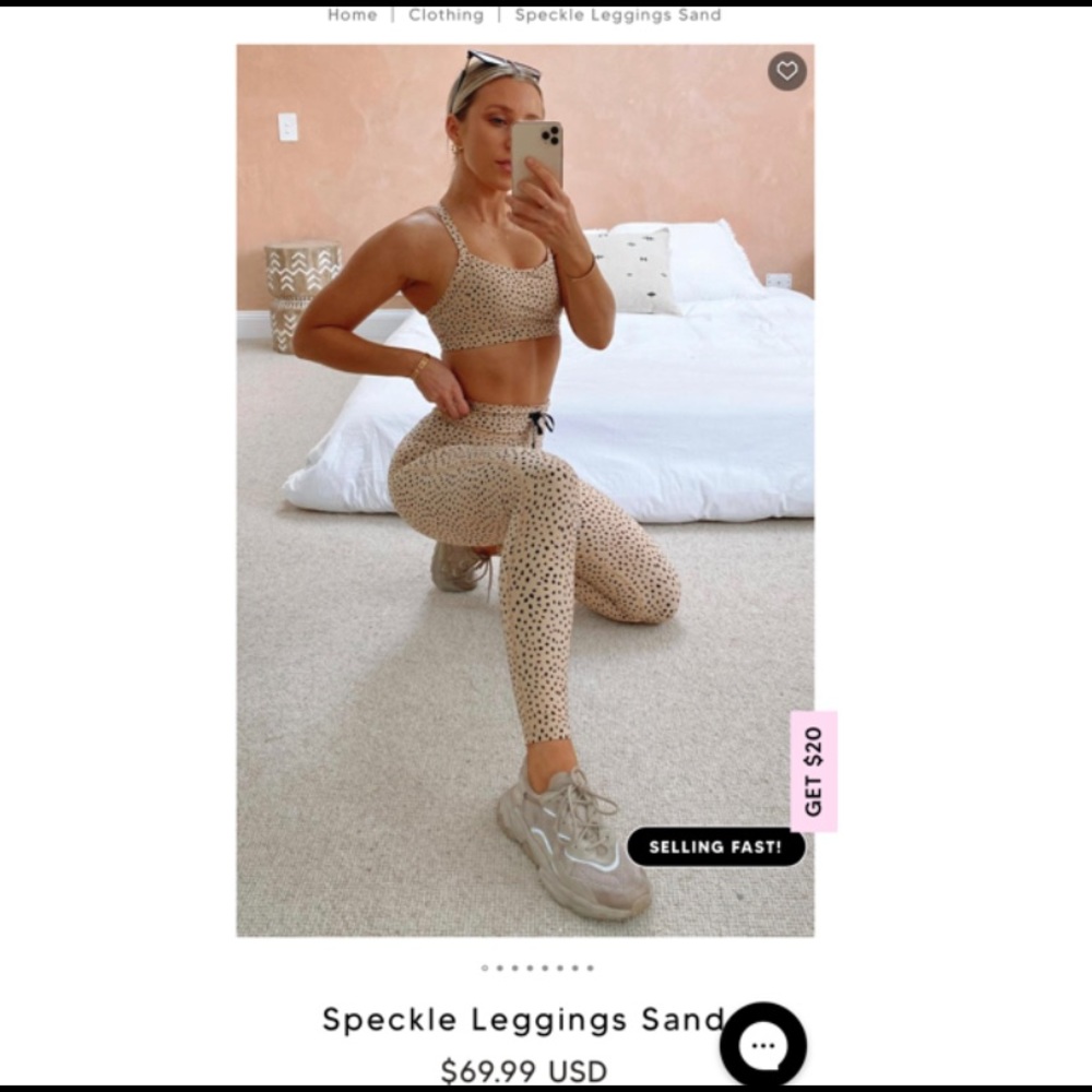 White Fox X Sarah’s Day Speckle Leggings Sand